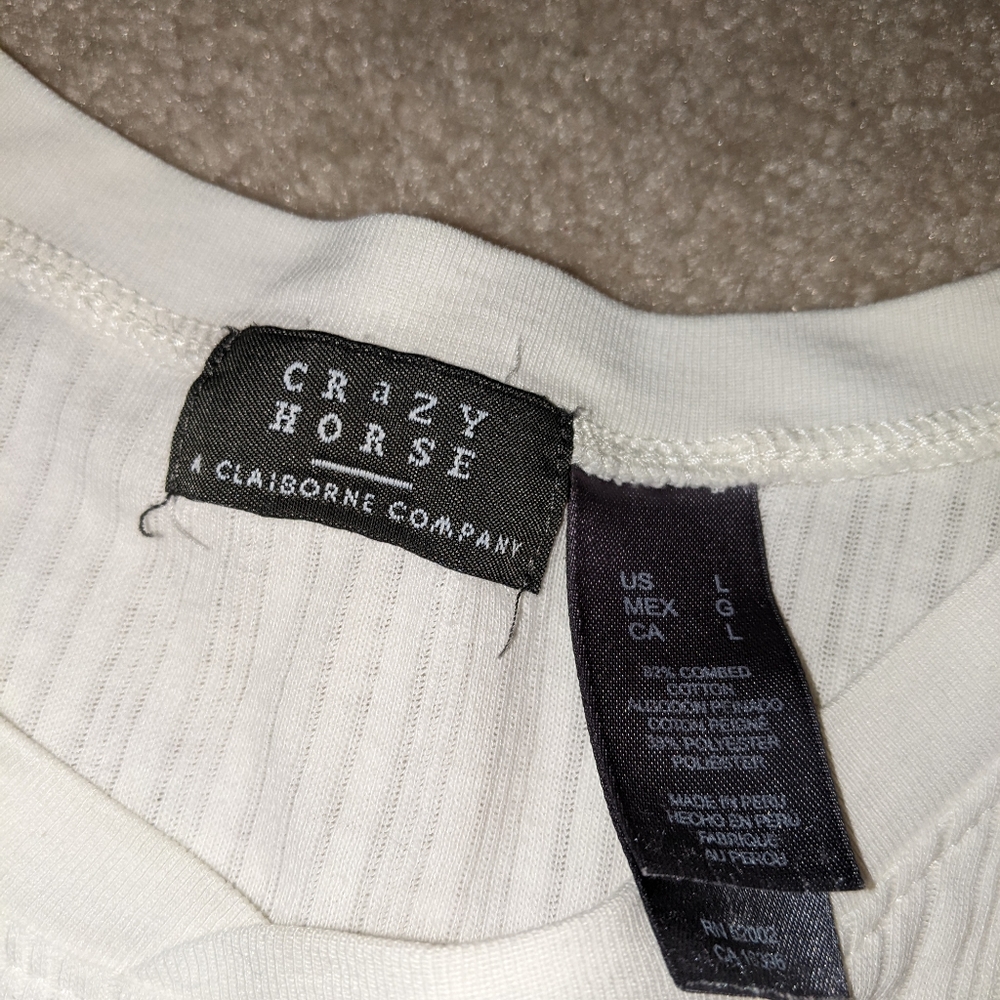 Crazy horse a Claiborne company Men's white t-shirt - Picture 6 of 14